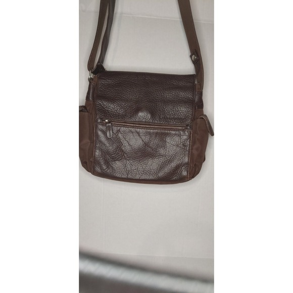 vintage brown leather Fossil crossbody messenger bag Y2k 90s professional Indie - Picture 2 of 13